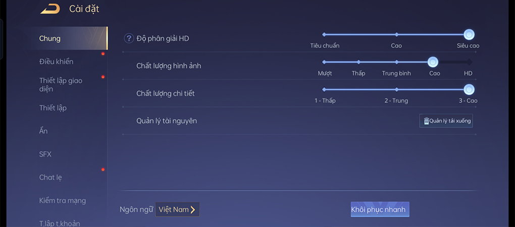 Cấu hình Liên Quân Mobile - OPPO Reno7